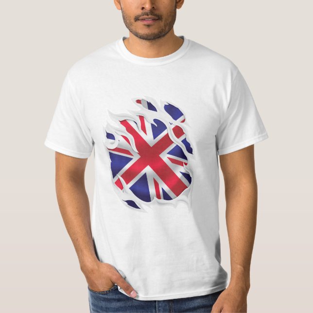 United Kingdom Under The Skin Flag T-Shirt (Front)