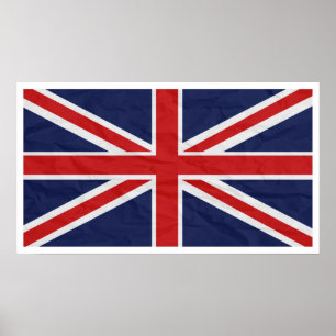 United Kingdom Union Jack Flag 24”X13.57” Poster