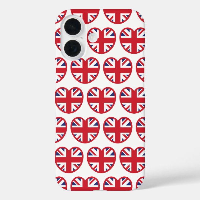 United Kingdom Union Jack Flag Heart Case-Mate iPhone Case (Back)
