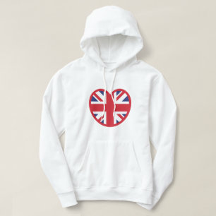United Kingdom Union Jack Flag Heart Hoodie