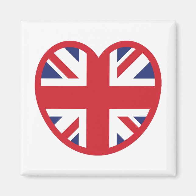 United Kingdom Union Jack Flag Heart Magnet (Front)