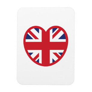 United Kingdom Union Jack Flag Heart Magnet