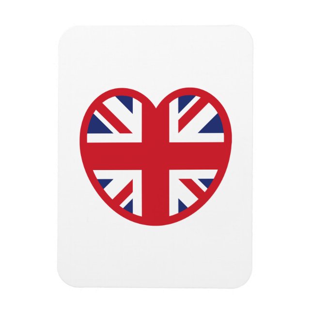 United Kingdom Union Jack Flag Heart Magnet (Vertical)