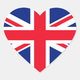 United Kingdom Union Jack Flag Heart Sticker