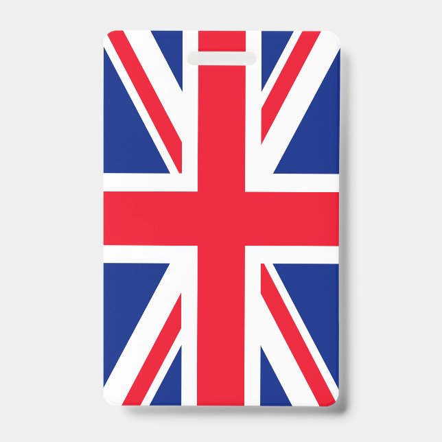 United Kingdom Union Jack Flag ID Badge (Front)