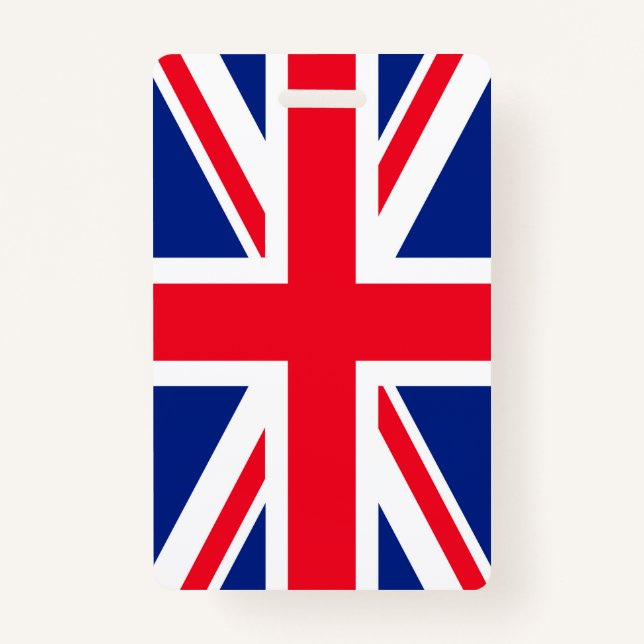 United Kingdom Union Jack Flag ID Badge (Front)