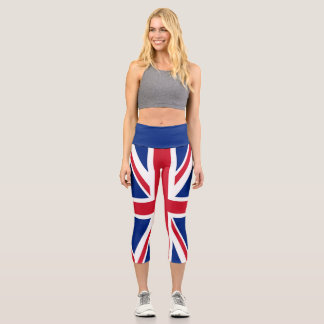 United Kingdom Union Jack Flag of British Colonies Capri Leggings