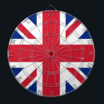 United Kingdom Union Jack Flag of British Colonies Dartboard<br><div class="desc">The Union Jack, a tapestry woven with threads of history, flutters proudly, a symbol of a nation forged in unity. Its story begins in 1606, when King James VI of Scotland ascended to the English throne as King James I. To commemorate the union of these two kingdoms, he commissioned a...</div>