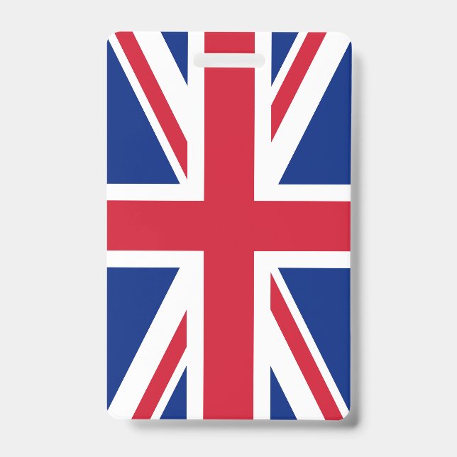 United Kingdom Union Jack Flag of British Colonies ID Badge (Front)