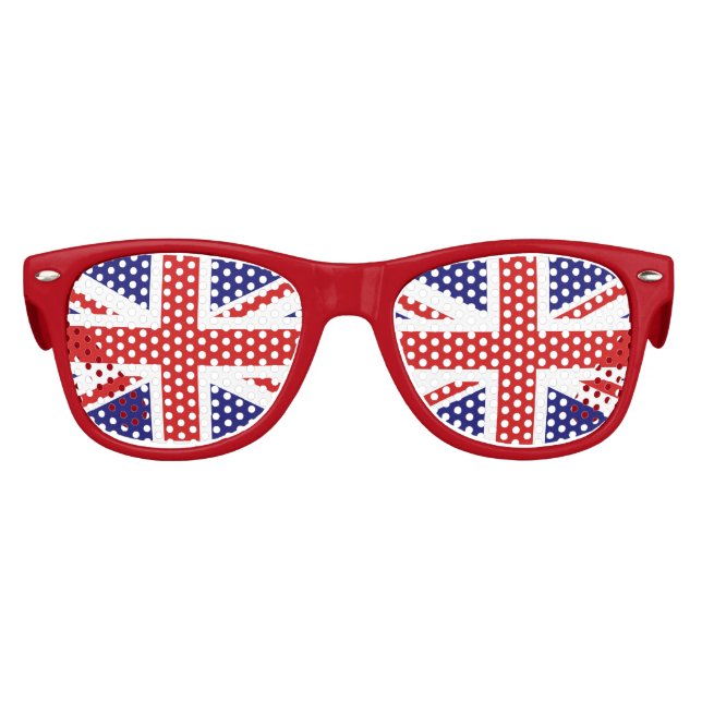 United Kingdom Union Jack Flag Retro Kids Party Sunglasses (Front)