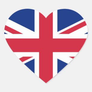 United Kingdom Union Jack Heart Sticker