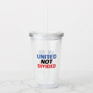 "United not Divided" red black blue - Acrylic Tumbler