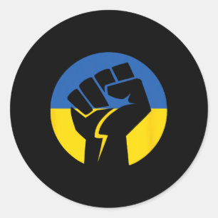 United Solidarity With The Ukraine Called Fist Classic Round Sticker
