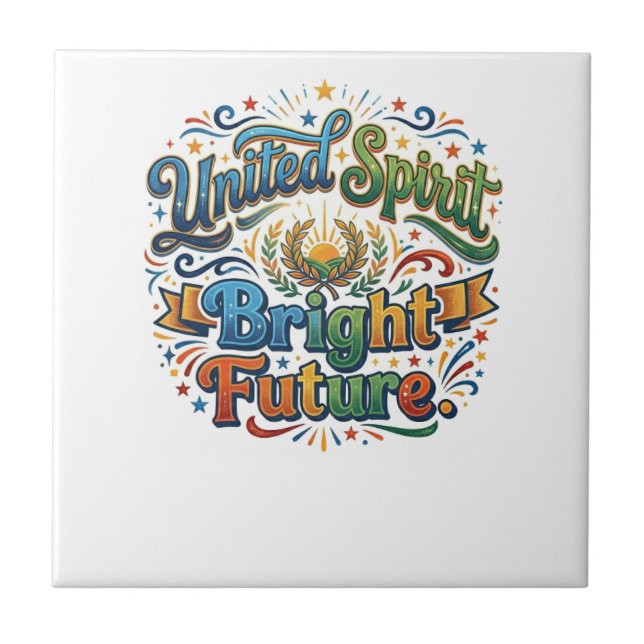 United Spirit Bright Future T-Shirt Ceramic Tile (Front)