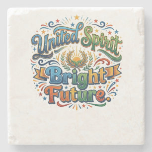 United Spirit Bright Future T-Shirt Stone Coaster