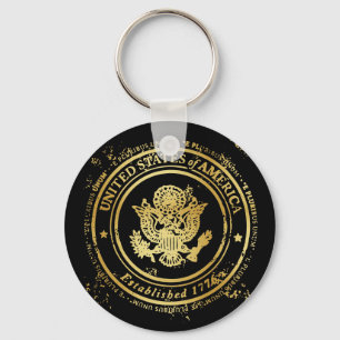 United State Gold Seal - Eagle - E Pluribus Unum Key Ring