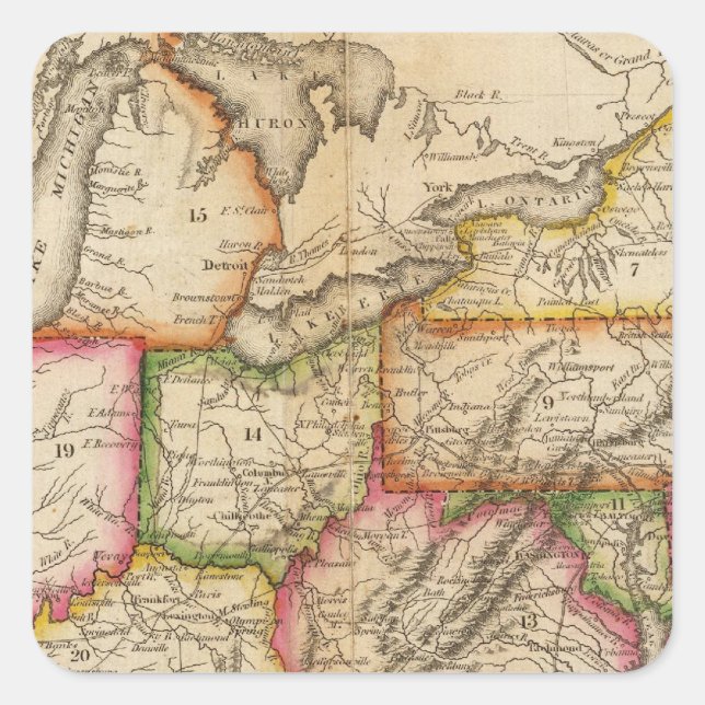 United States 11 Square Sticker (Front)
