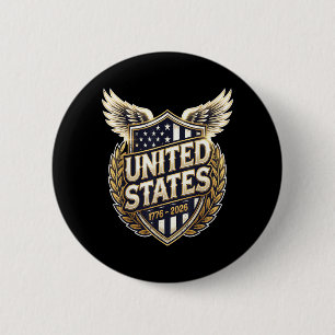 United States 1776-2026 USA Patriots Land of The 6 Cm Round Badge
