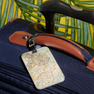United States 1830 Historical Map Illustration Luggage Tag