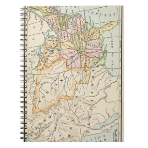 United States 1830 Historical Map Illustration Notebook