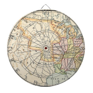 United States 1830 Historical Vintage Map Dartboard