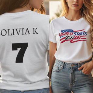 United States 2026 Soccer Personalized Name Number T-Shirt