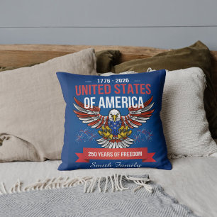 United States 250 Anniversary 1776-2026 Patriotic Cushion