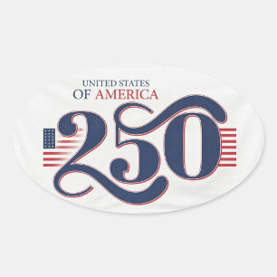 United States "250 " Red White and Blue Sticker