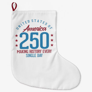 United States 250th Anniversary Making History Large Christmas Stocking