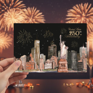 United States 250th Anniversary NYC Orange Glow Invitation
