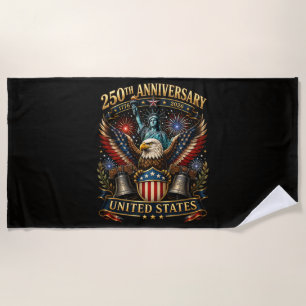 United States 250th Anniversary Patriotic Eagle Beach Towel