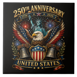 United States 250th Anniversary Patriotic Eagle Ceramic Tile