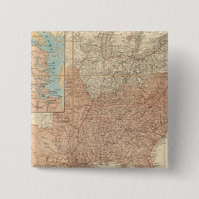 United States 2 15 Cm Square Badge (Front)