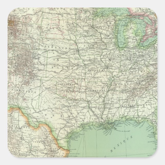 United States 7 Square Sticker (Front)