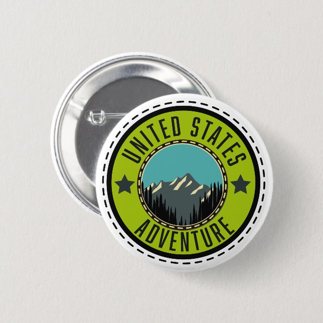 United States Adventure logo Classic Round Sticker 6 Cm Round Badge (Front & Back)