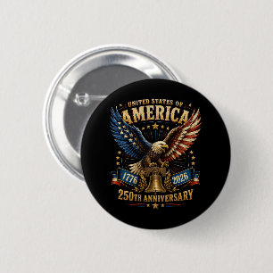 United States America 250th Anniversary Eagle 6 Cm Round Badge