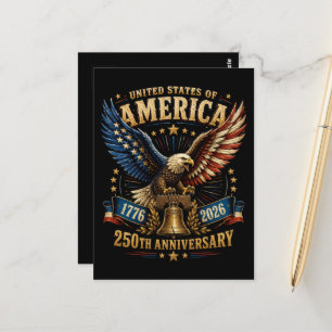 United States America 250th Anniversary Eagle Postcard