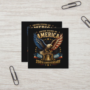 United States America 250th Anniversary Eagle Square Business Card