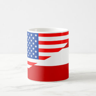 united states america austria half flag usa countr coffee mug