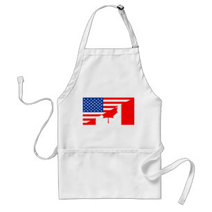 united states america canada half flag usa country standard apron