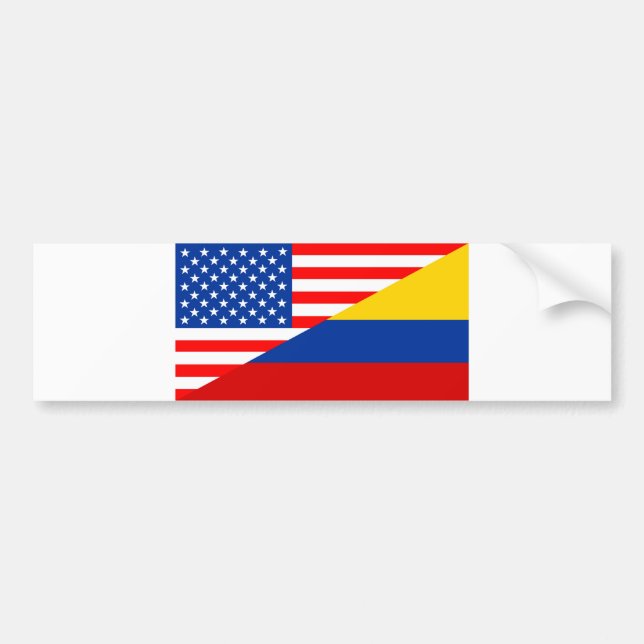 united states america colombia half flag usa count bumper sticker (Front)