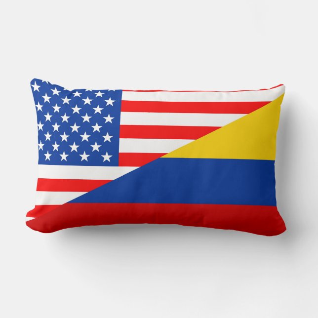 united states america colombia half flag usa count lumbar cushion (Front)