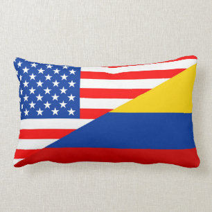 united states america colombia half flag usa count lumbar cushion