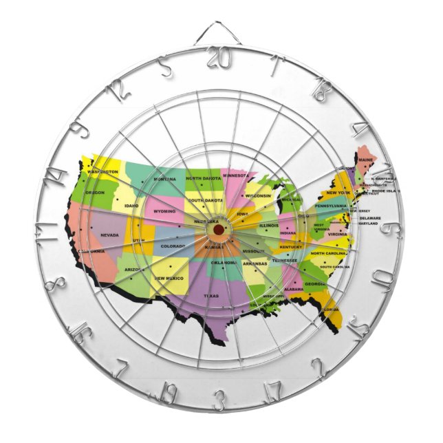 united states america country map dart board (Front)