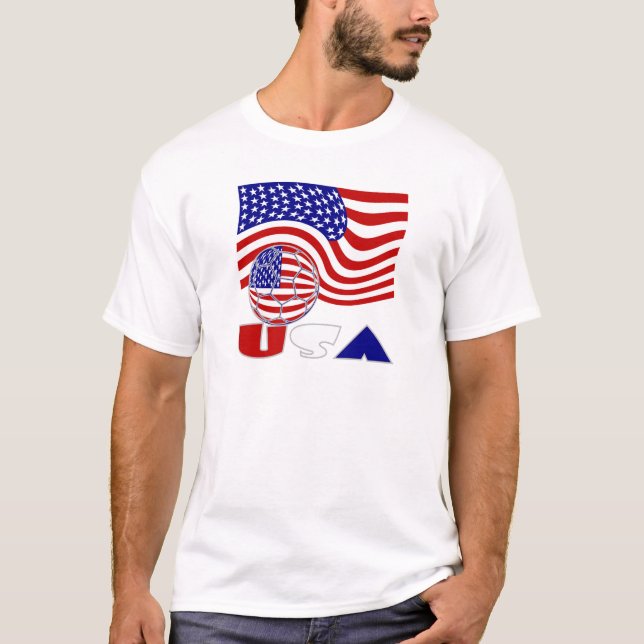 United States America Flag USA Soccer Ball T-Shirt (Front)