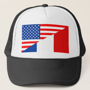 united states america france half flag usa country trucker hat