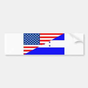 united states america honduras half flag usa count bumper sticker