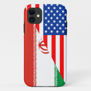united states america iran half flag usa country iPhone 11 case