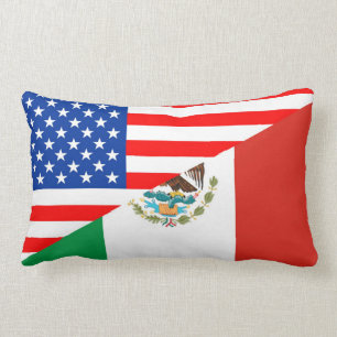united states america mexico half flag usa country lumbar cushion