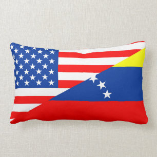 united states america venezuela half flag usa lumbar cushion